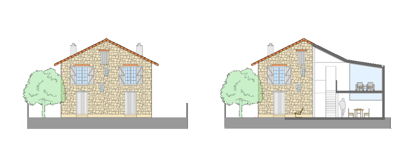 Extension de maison en meulière, Stone house extension, Bezons, 2014, Dragan Architecture, Paris